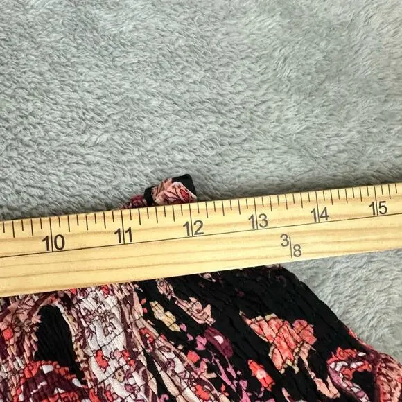 Anthropologie Size S Womens Black Pull On Paisley Print Myla Tiered Mini Skirt - Picture 7 of 8